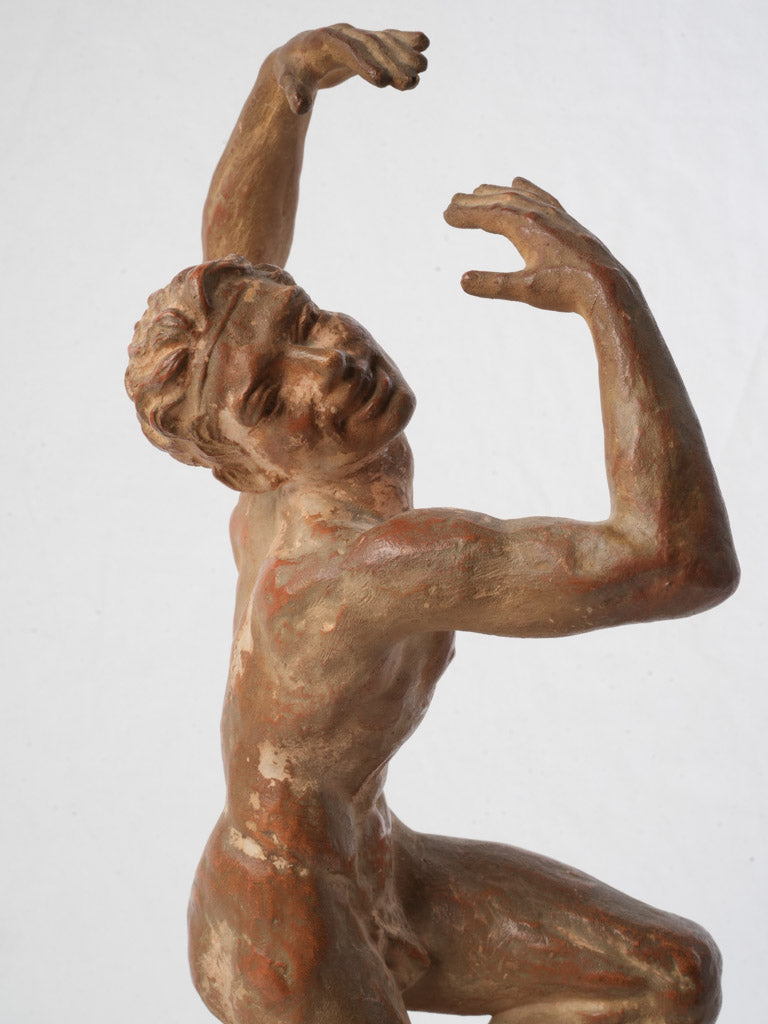 Antique warm patina statue