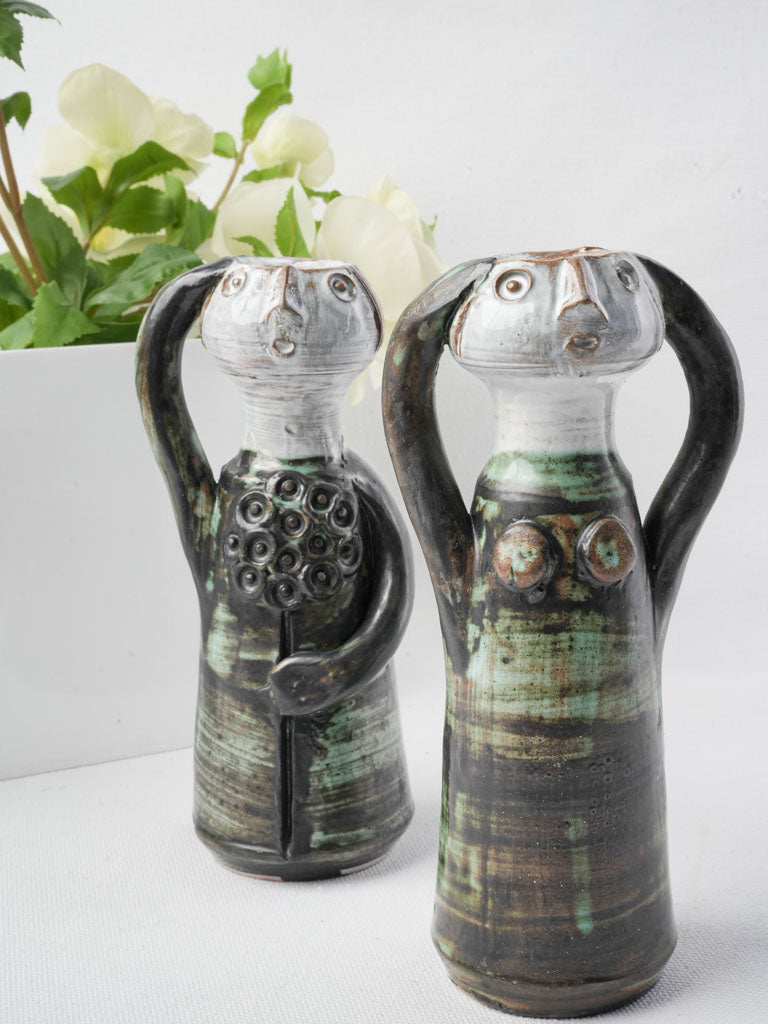 Abstract French sculpture candle holders  