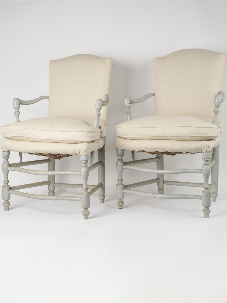 Antique Provençal wooden armchairs