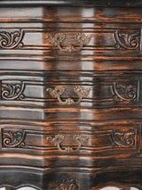 Pair of Louis XV style nightstands w/ black patina