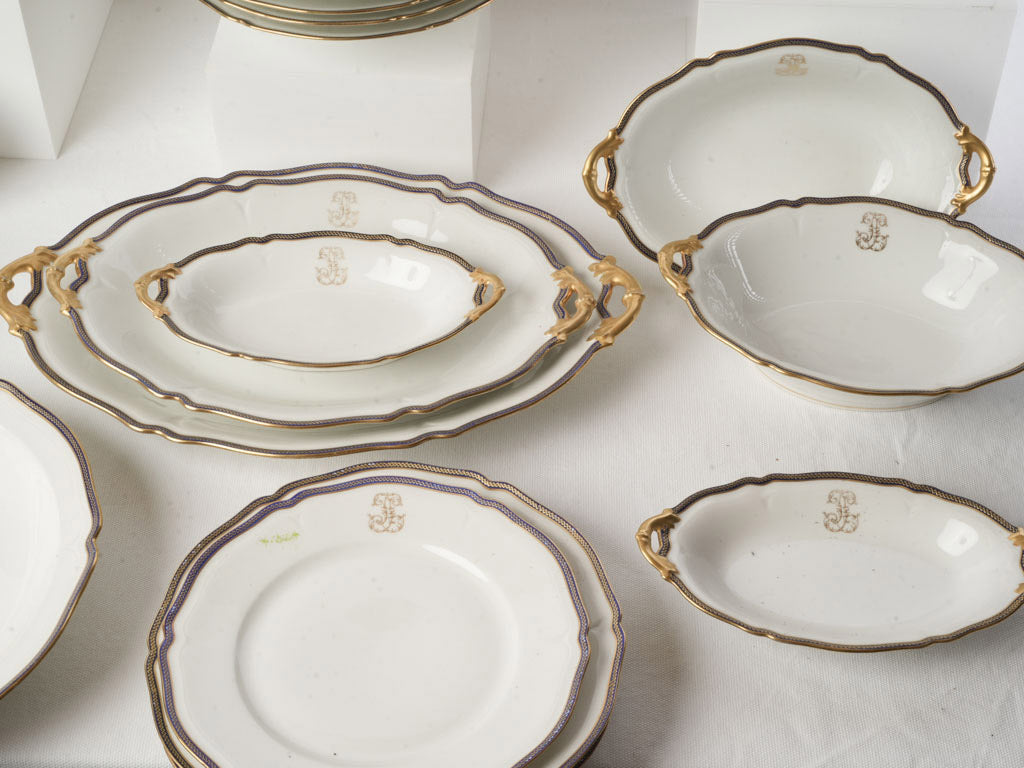 Custom Monogrammed Vintage Porcelain Set