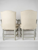 Vintage light blue French armchairs
