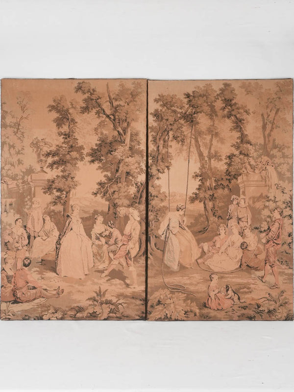 Pair of 19th century Romantic tapestries 41¼" x 25¼"