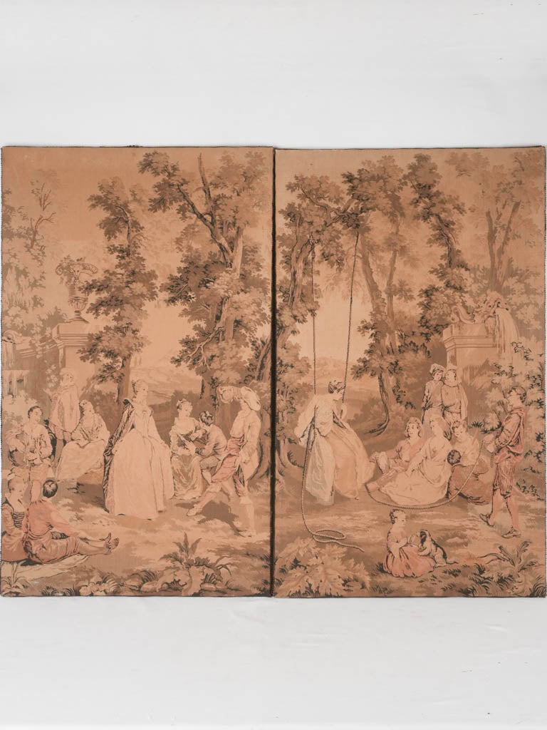 Pair of 19th century Romantic tapestries 41¼" x 25¼"