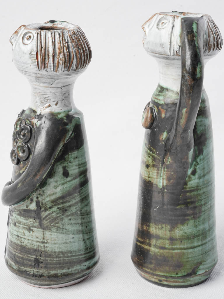 Earthy toned petite ceramic statues  