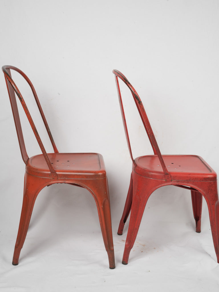 Classic vibrant red Tolix chairs