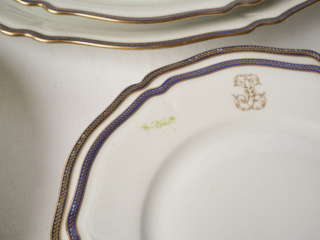 Jewel-like Cobalt Enamel Porcelain Service