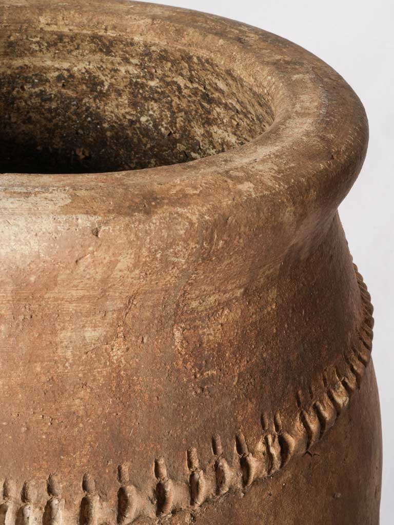 Large Moroccan Terracotta Storage Jar on Iron Stand - 48½"