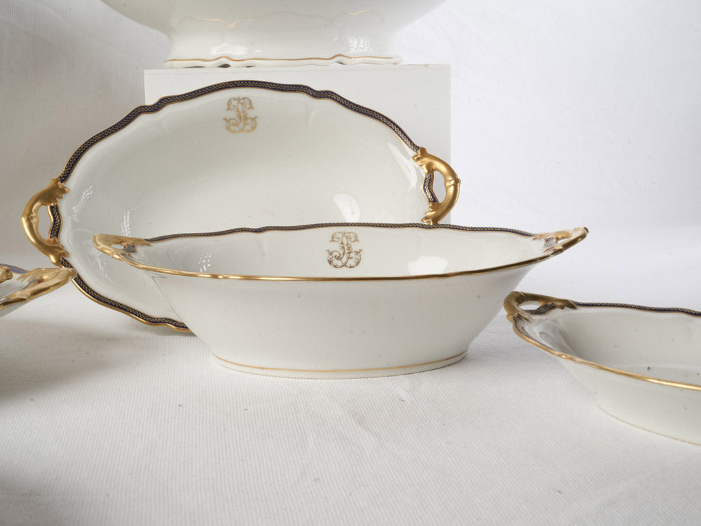 Decorative Porcelain Tureen with Handles