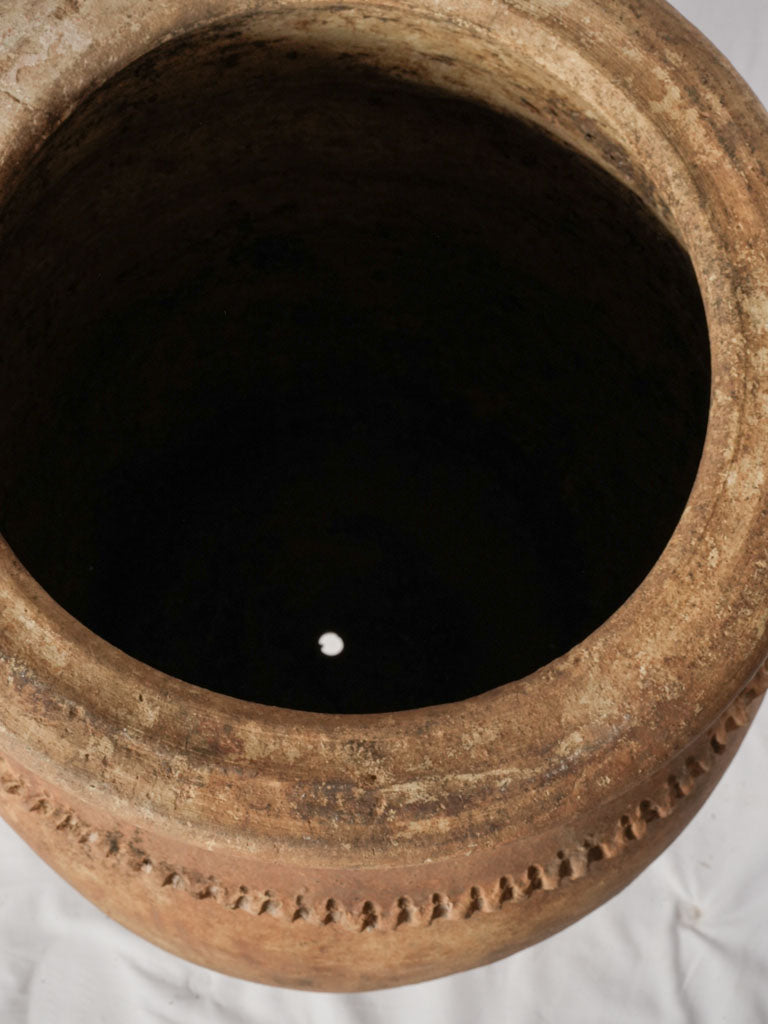Large Moroccan Terracotta Storage Jar on Iron Stand - 48½"