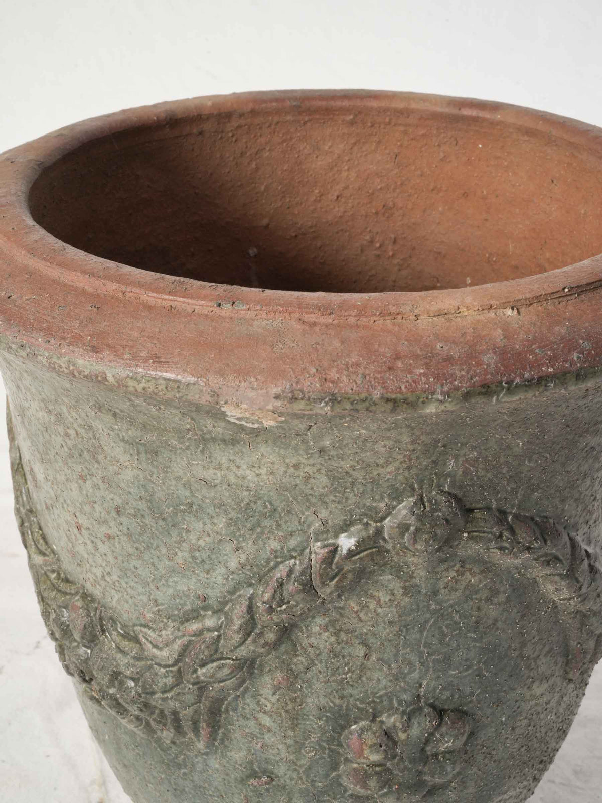 Vintage Terracotta Garden Urn in the Anduze Style w/ Mottled Glaze - 15" x 13½"