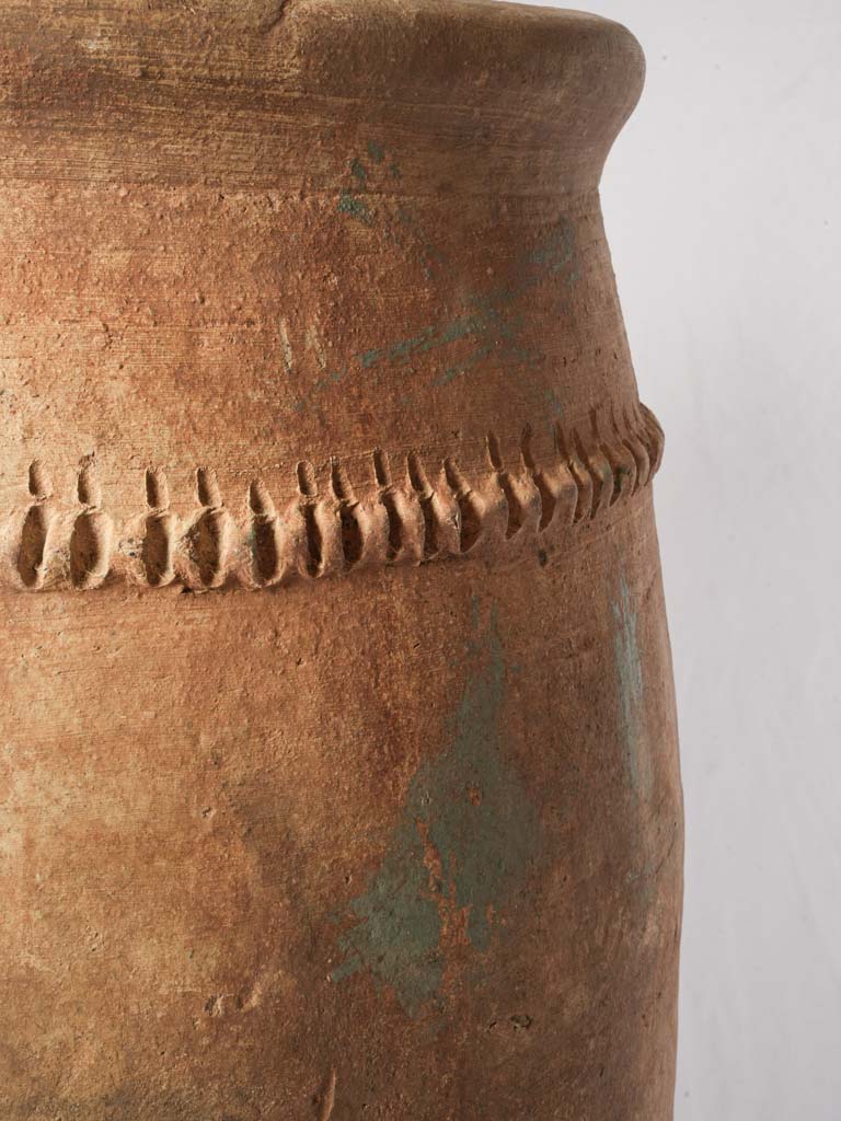 Large Moroccan Terracotta Storage Jar on Iron Stand - 48½"