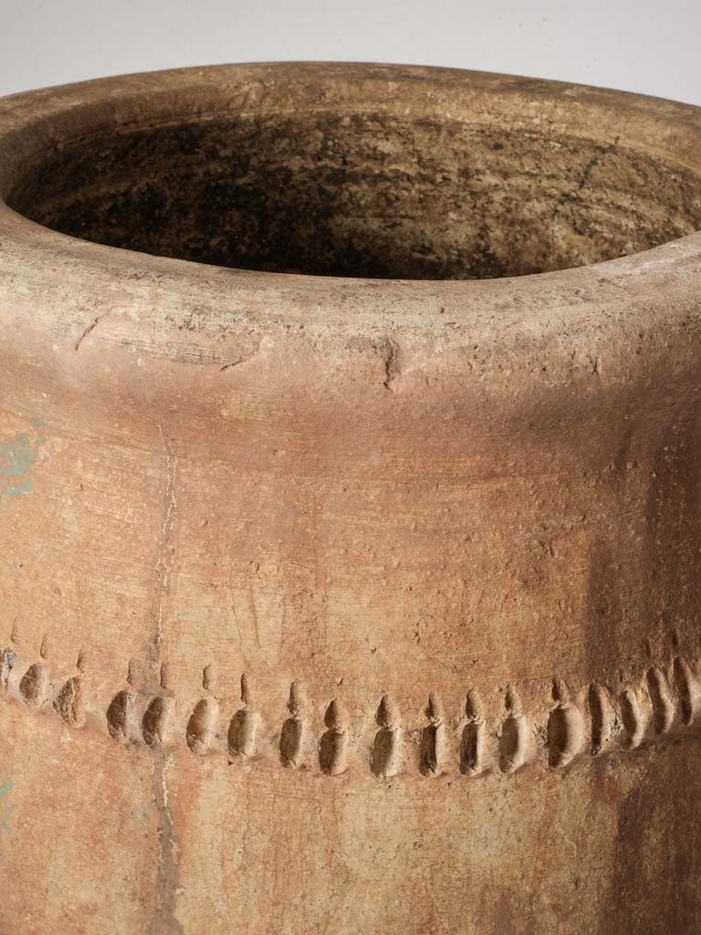 Large Moroccan Terracotta Storage Jar on Iron Stand - 48½"