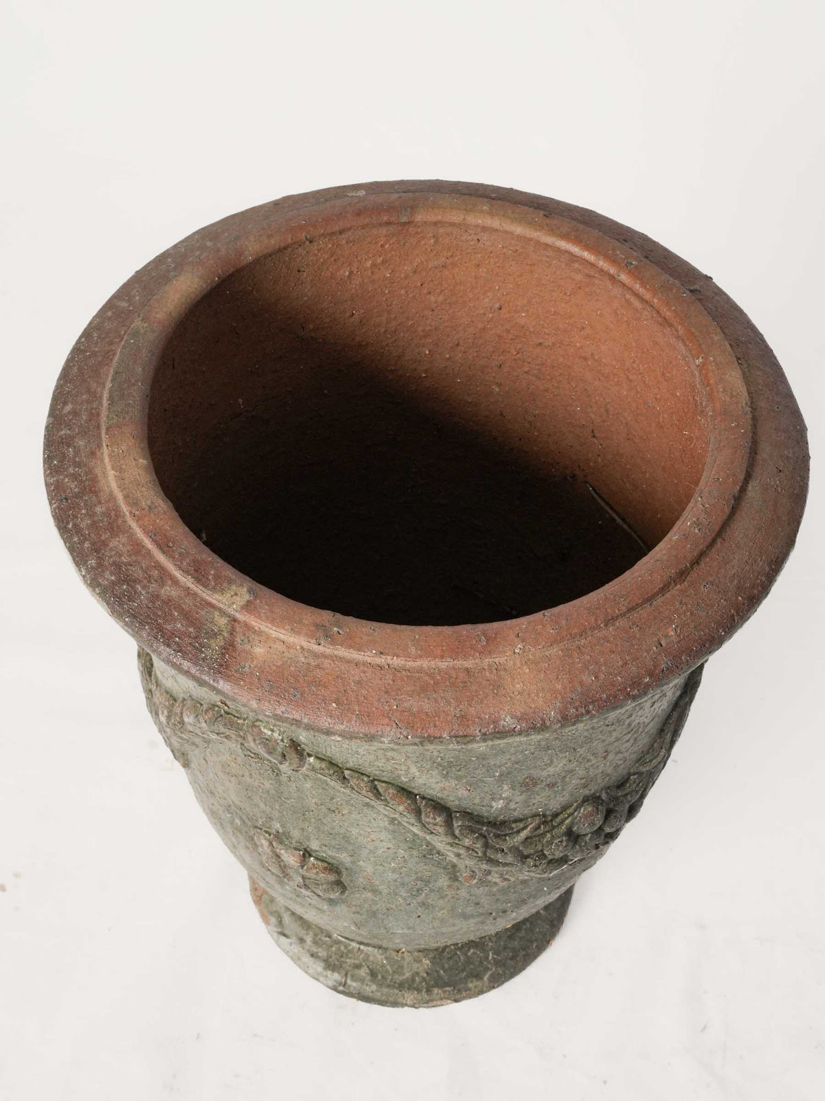 Vintage Terracotta Garden Urn in the Anduze Style w/ Mottled Glaze - 15" x 13½"
