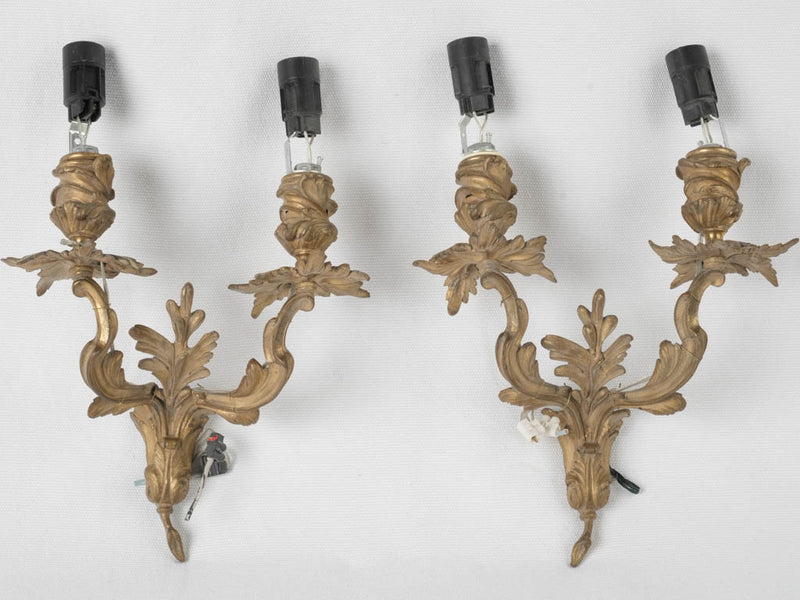 Luxurious French bronze wall fixtures