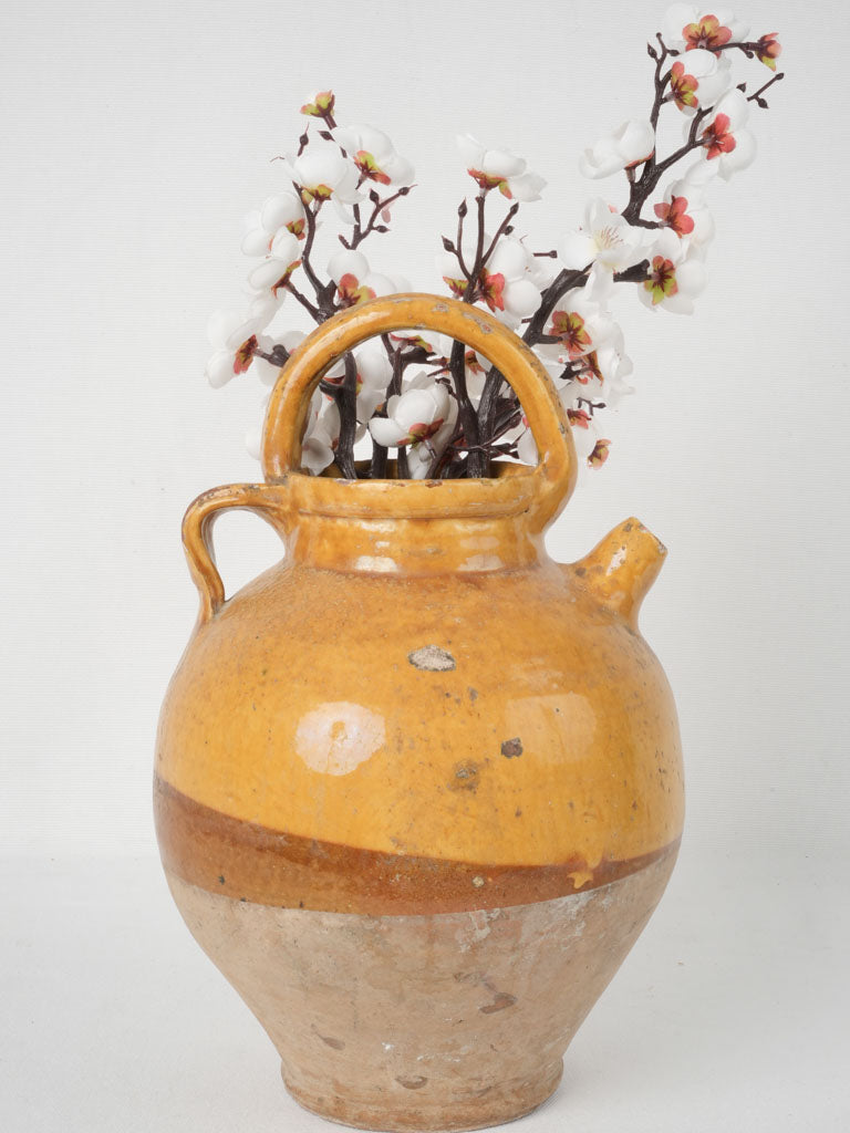 Antique French cruche w/ bright yellow demi glaze – Chez Pluie