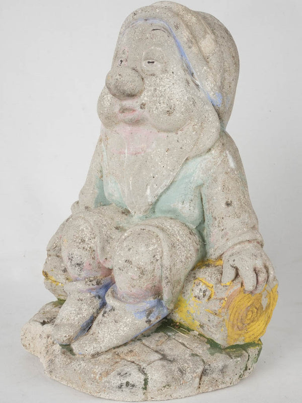 Vintage cement Sleepy dwarf statue