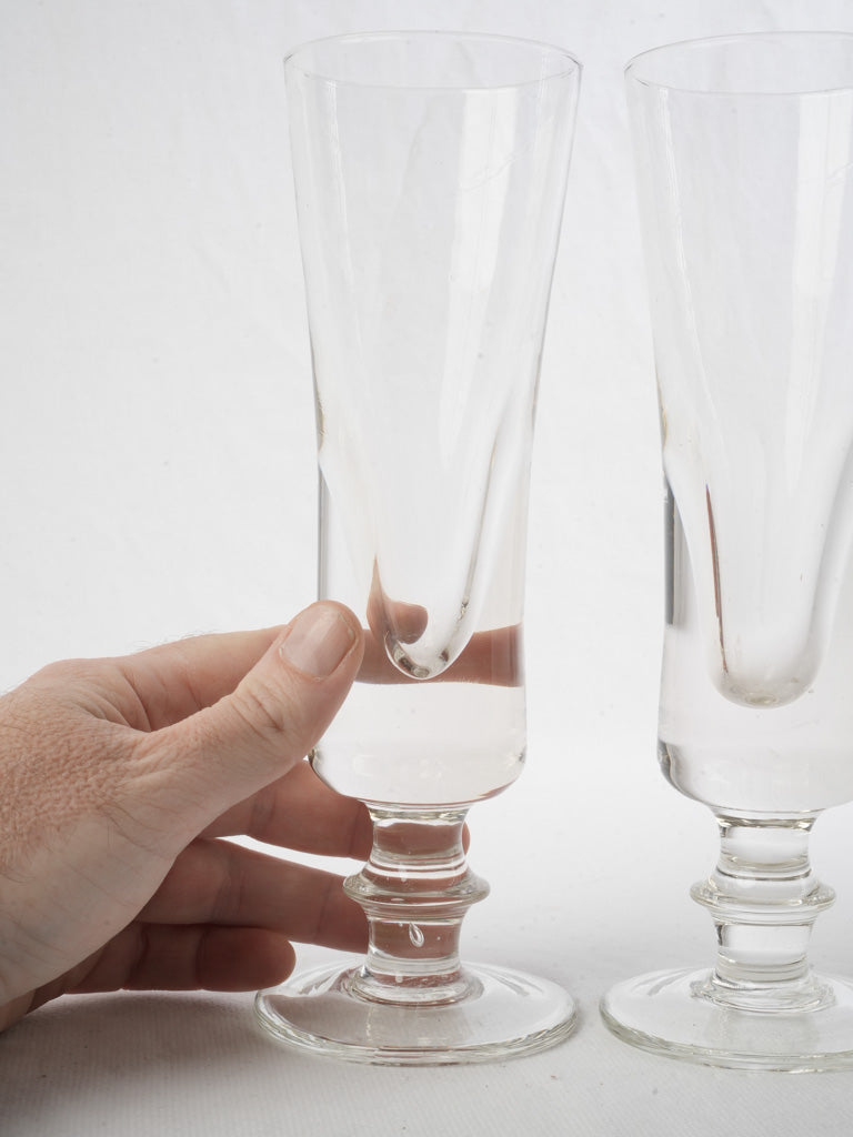 Elegant vintage trumpet-shaped wine glasses  