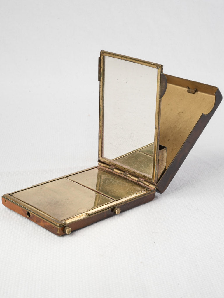 Vintage brass powder compact