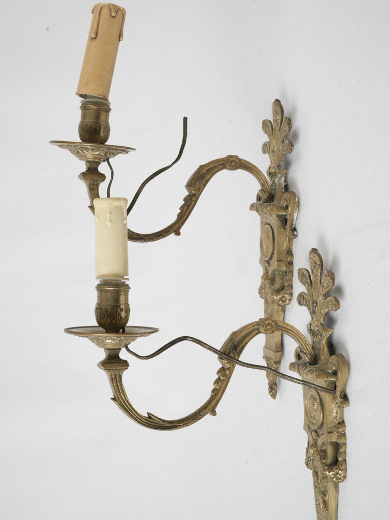 Ornate antique French gilded wall sconce