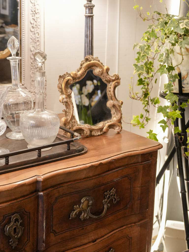 Petite Late 18th Century Italian Rocaille Giltwood Mirror - 12¼" x 10¾"