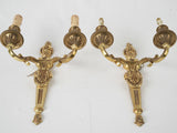Classic, gilded, French two-light sconces