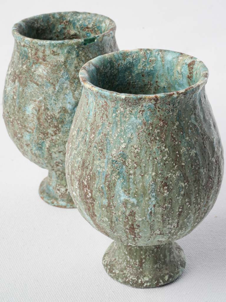 Collectible Lenci vases turquoise hue  