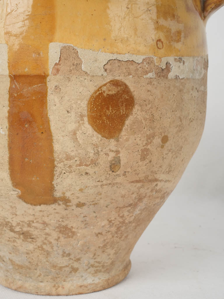 Authentic, patina, French terracotta confit pot