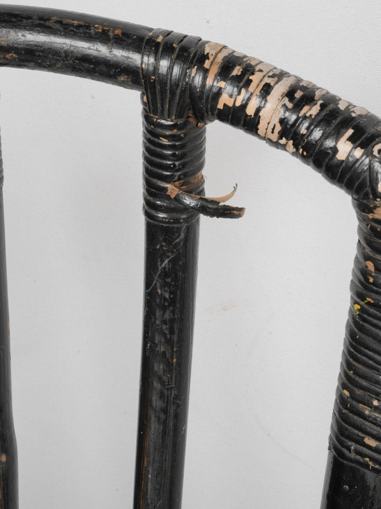 Handcrafted slender rod-back chairs  
