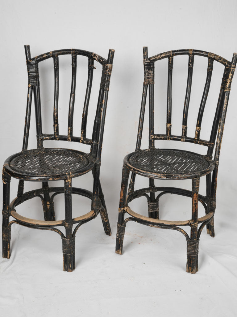 Antique-inspired woven cane chairs  