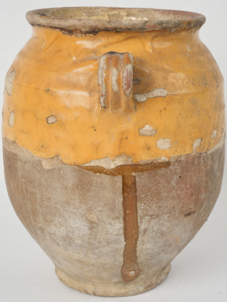 Provencal yellow terracotta glazed pot