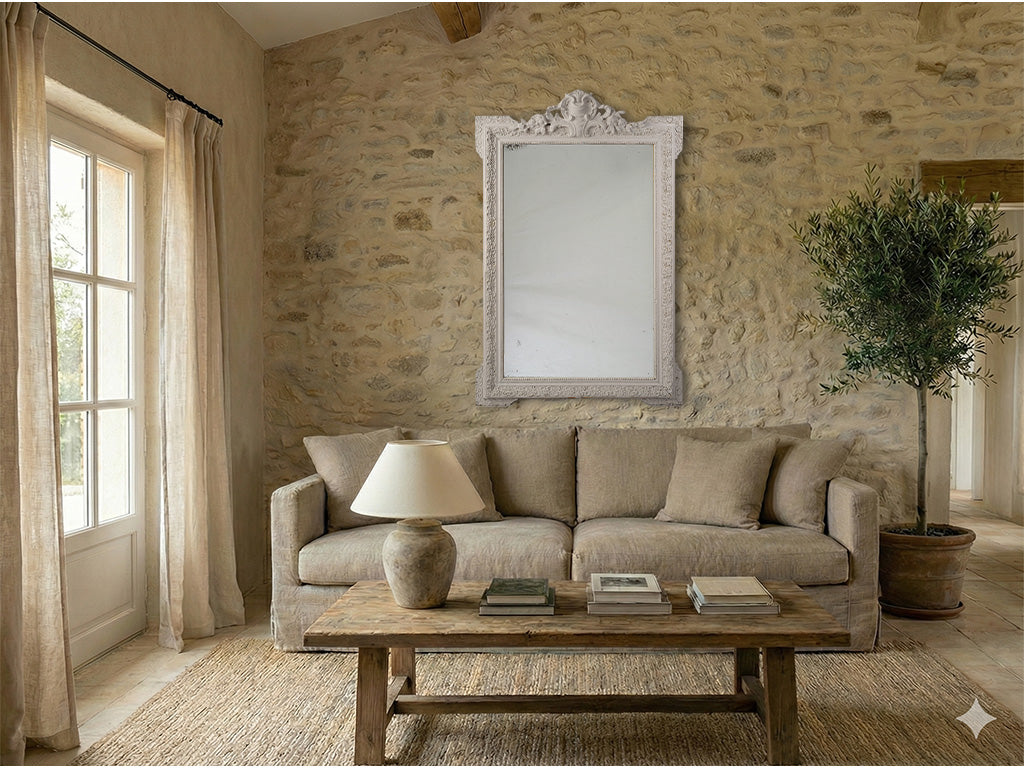 Antique decorative overmantel mirror  