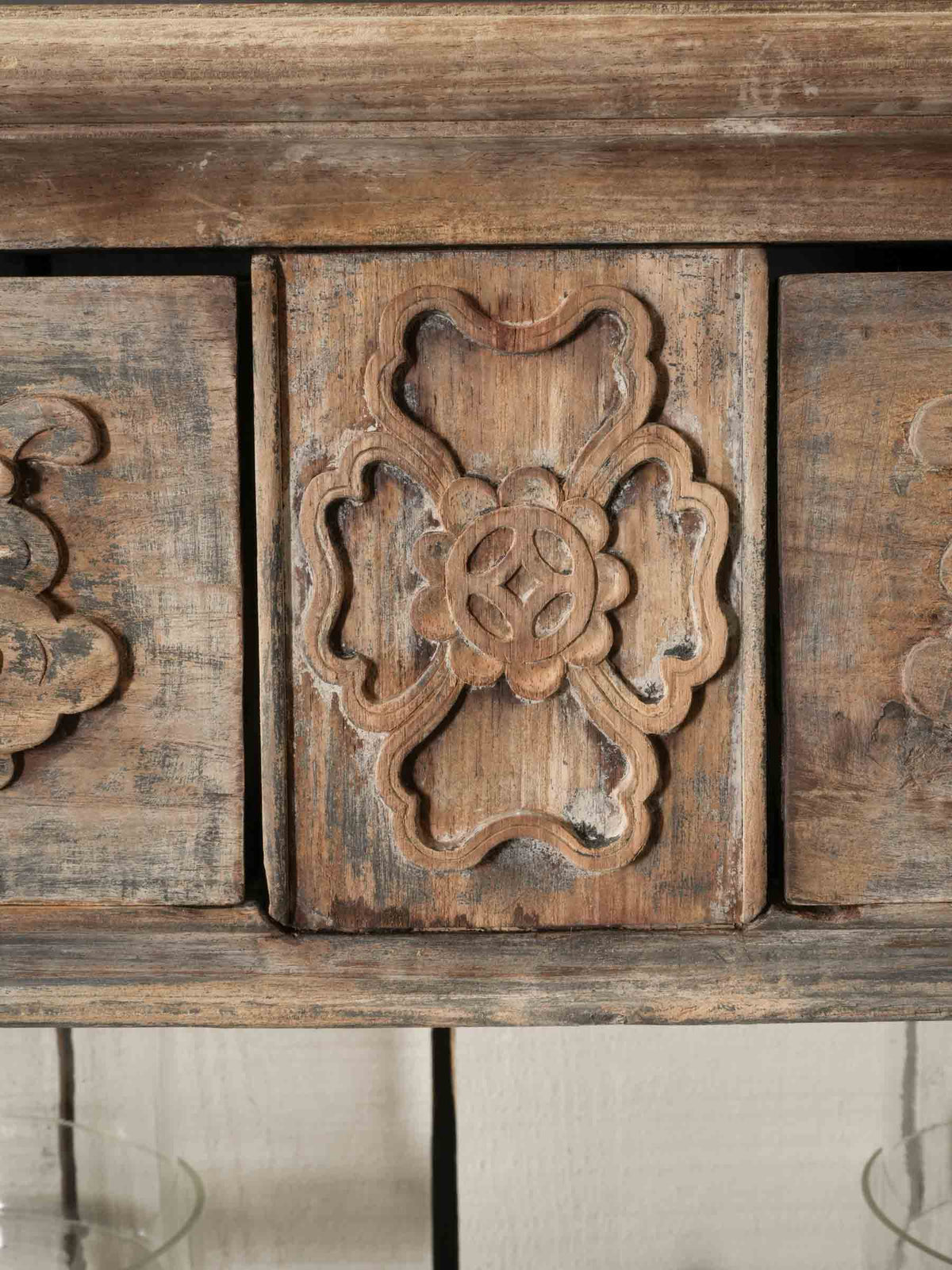 Carved Wooden Console Assembled from Antique Elements - 56¾"