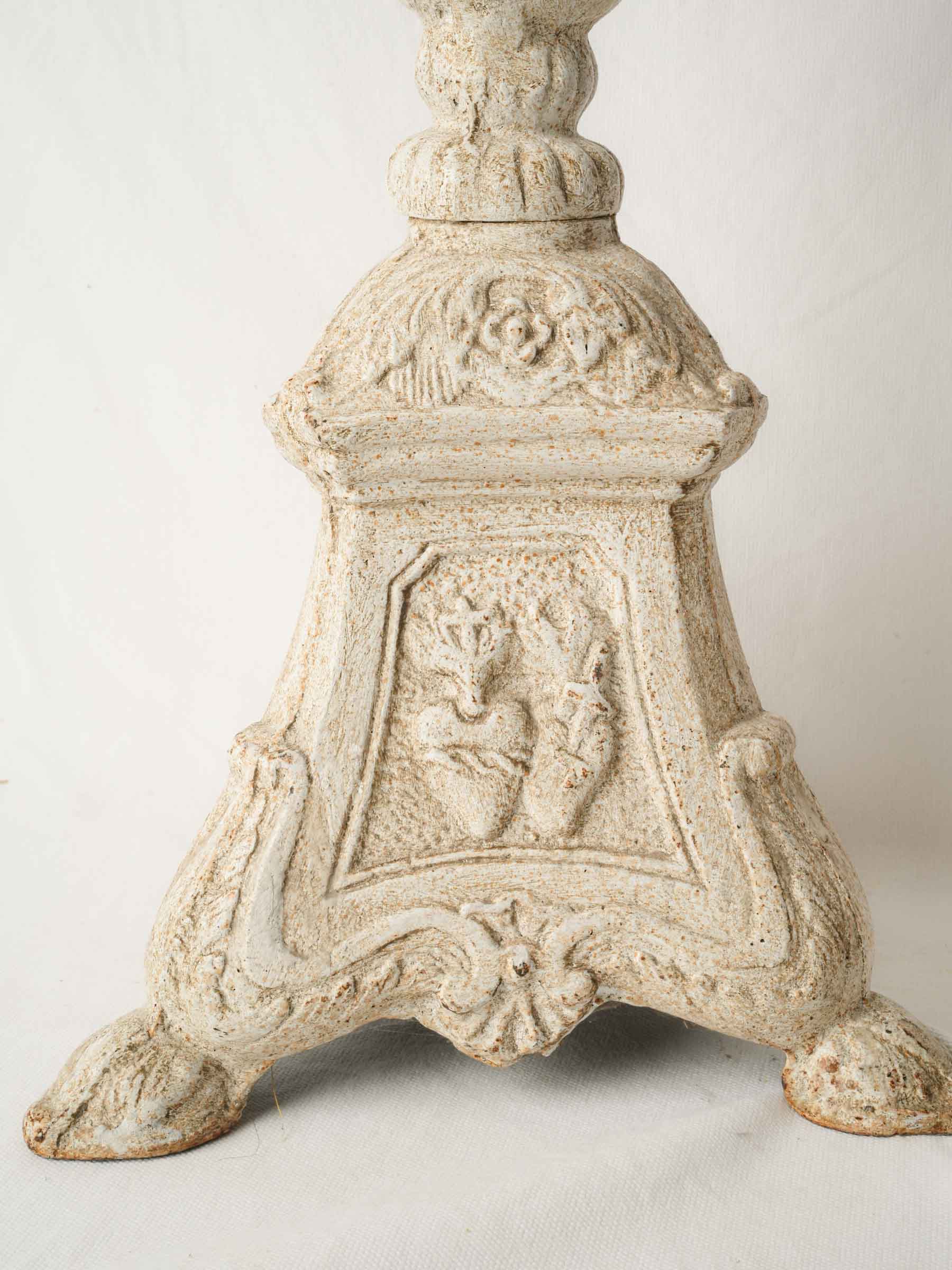 Pair of Tall Painted French Cast Iron Pricket Candlesticks- 39¾"