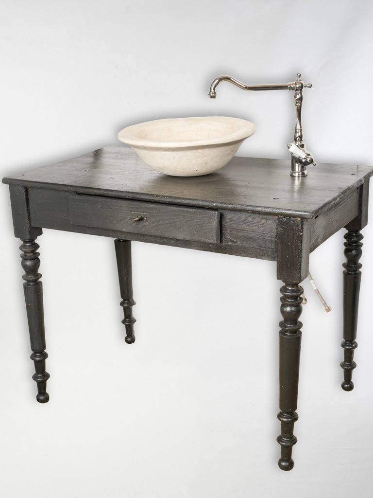 Ready-to-Install Bathroom Washbasin w/ Painted Antique Table Base