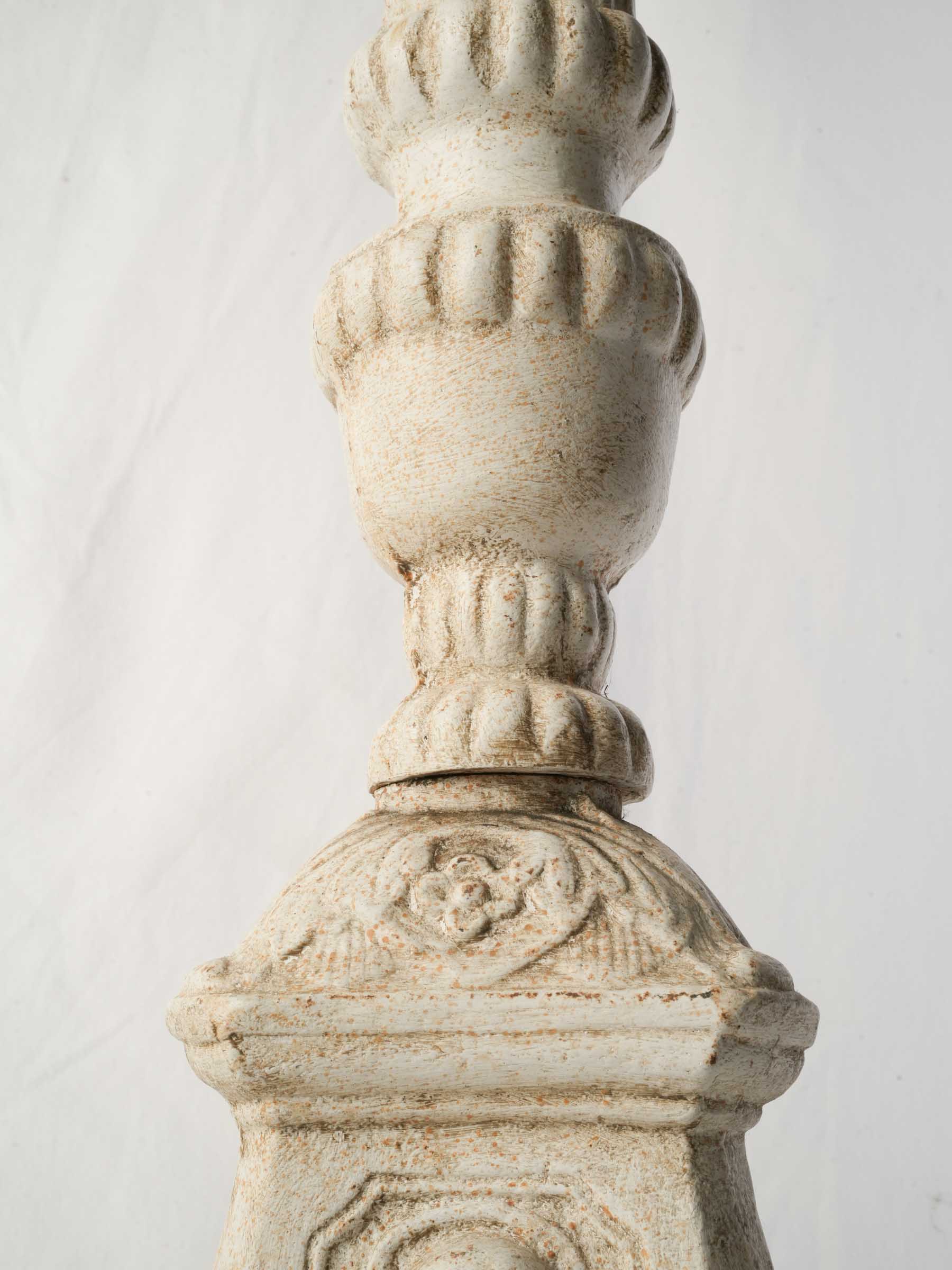 Pair of Tall Painted French Cast Iron Pricket Candlesticks- 39¾"