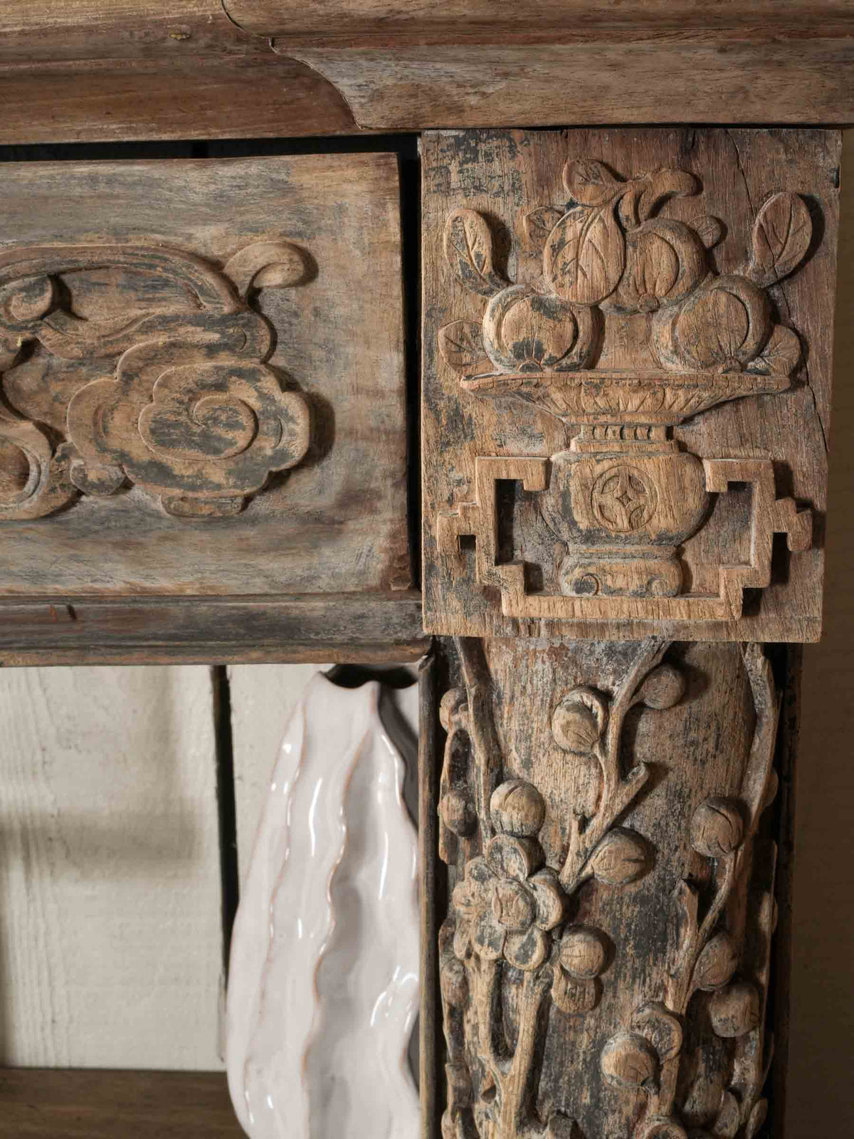 Carved Wooden Console Assembled from Antique Elements - 56¾"