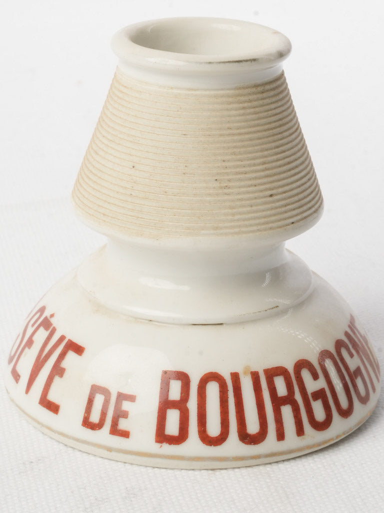 White-glazed bell-shaped match holder  