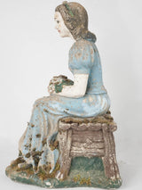 Weathered garden statue of Snow White - blue dress 22¾"