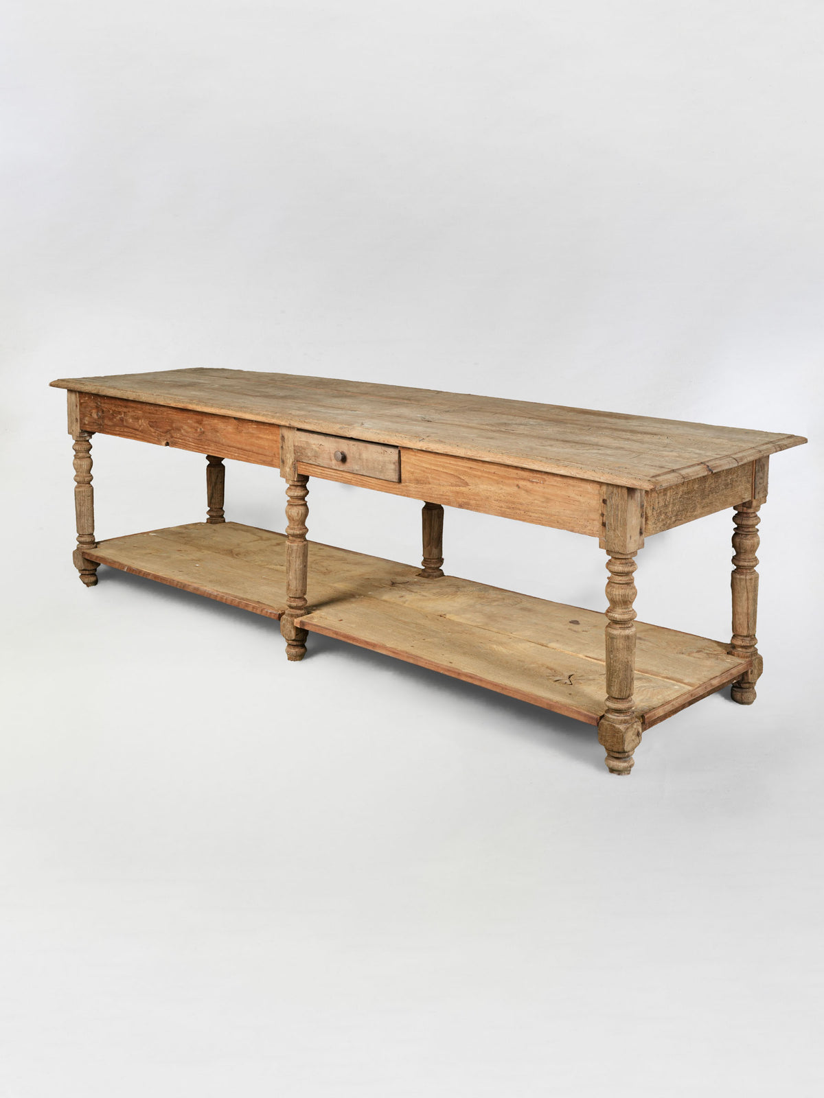 Antique French Oak Draper’s Table, c. 1900 - 97¾"