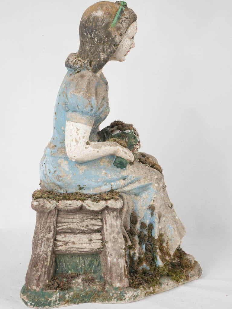Weathered garden statue of Snow White - blue dress 22¾"
