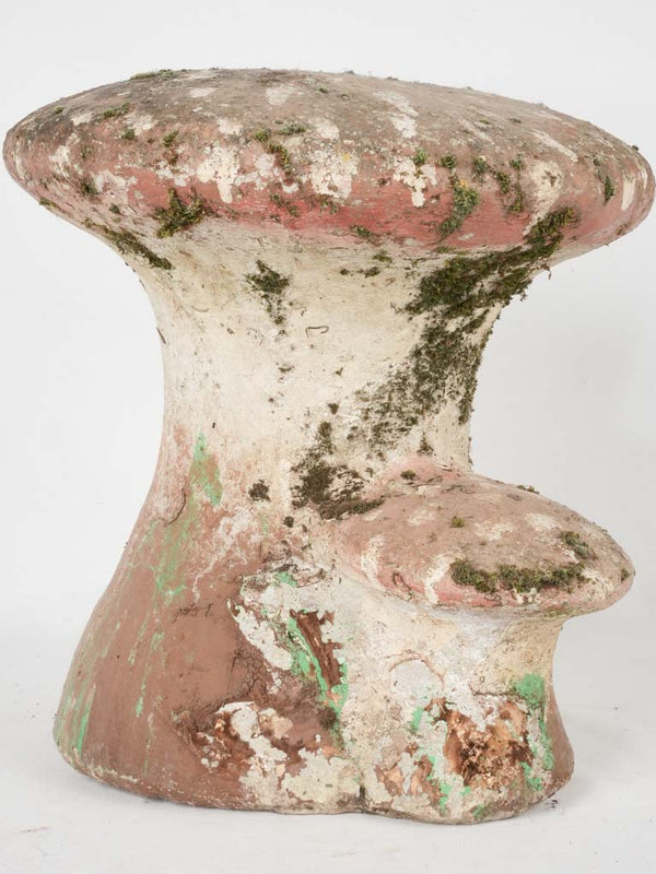 Vintage sturdy concrete garden mushroom