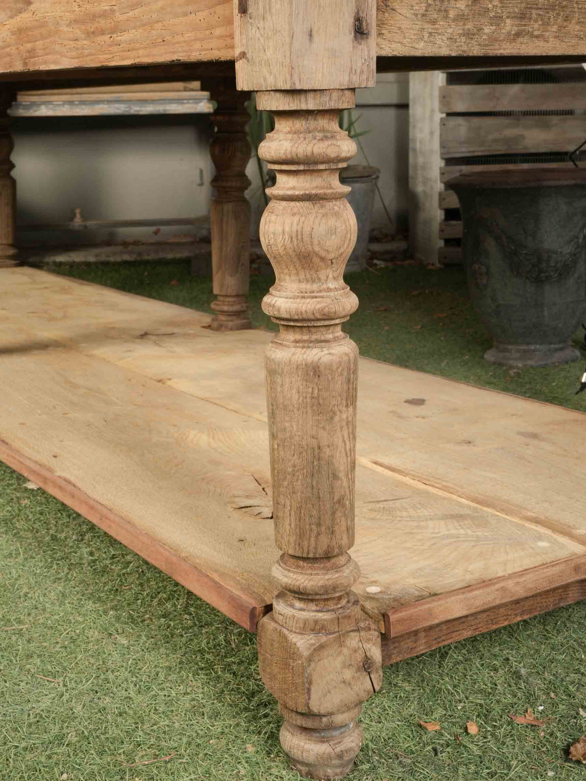 Antique French Oak Draper’s Table, c. 1900 - 97¾"