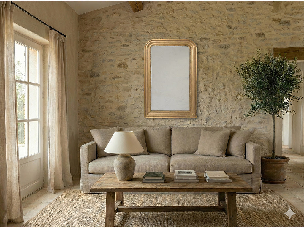 Late 19th Century French Louis Philippe Mantel Mirror Bronzine Over Gilt - 43¼" x 28"