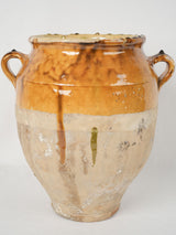 Large Yellow Provençal Antique Confit Pot
