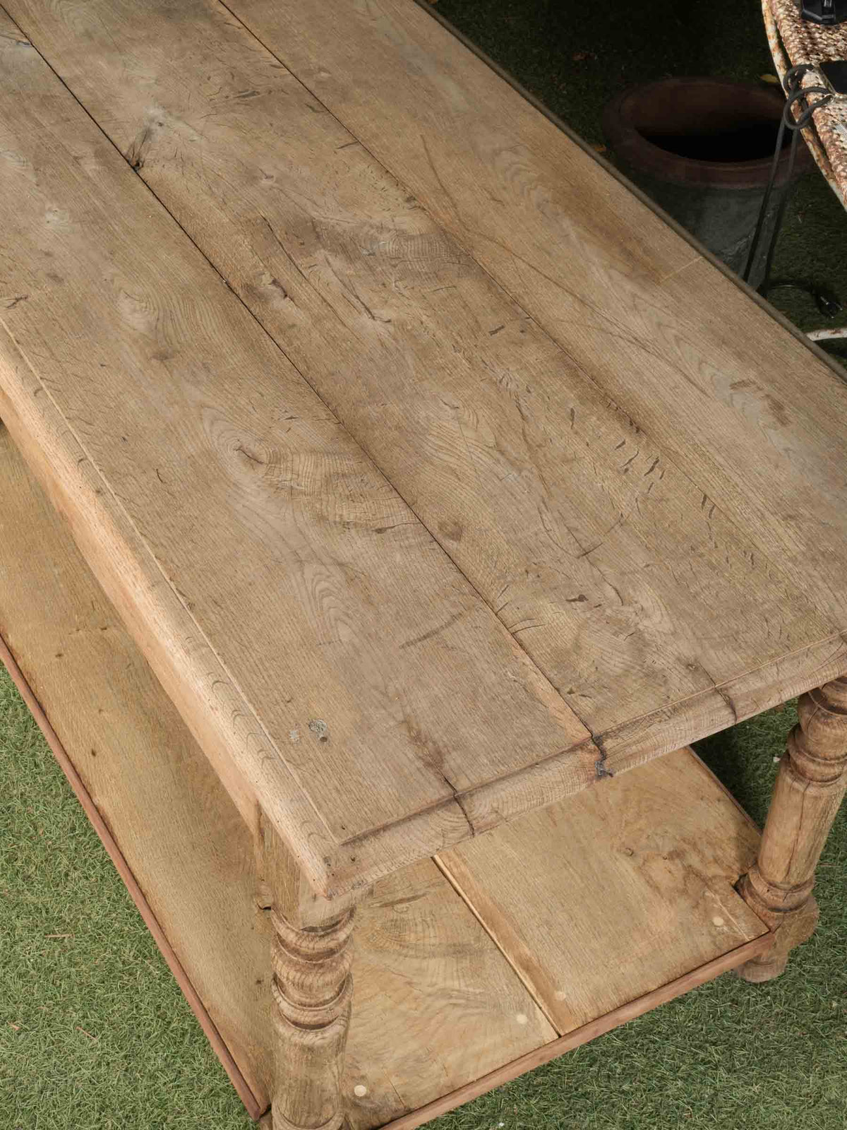 Antique French Oak Draper’s Table, c. 1900 - 97¾"