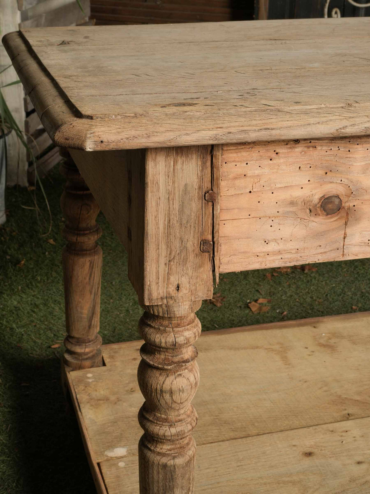 Antique French Oak Draper’s Table, c. 1900 - 97¾"