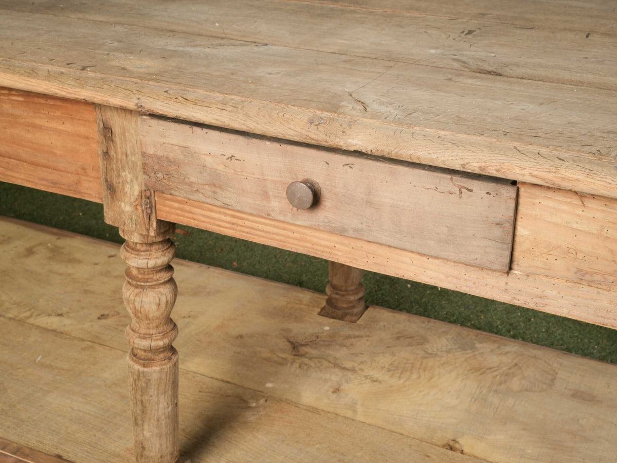 Antique French Oak Draper’s Table, c. 1900 - 97¾"