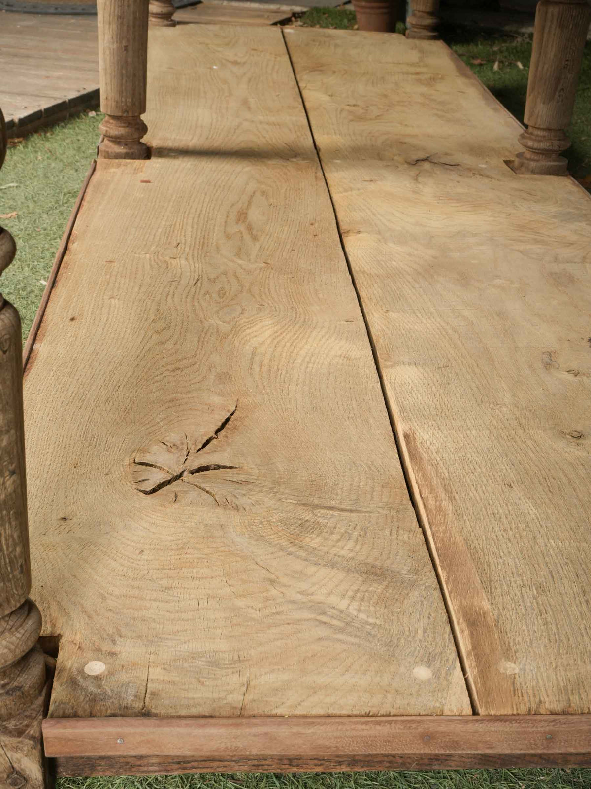 Antique French Oak Draper’s Table, c. 1900 - 97¾"