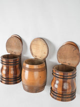 Classic wooden salt box trio